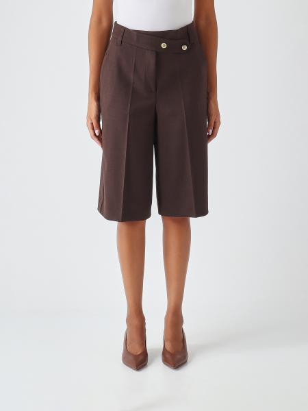 High-Waisted Knee-Length Pinko Wool Blend Shorts