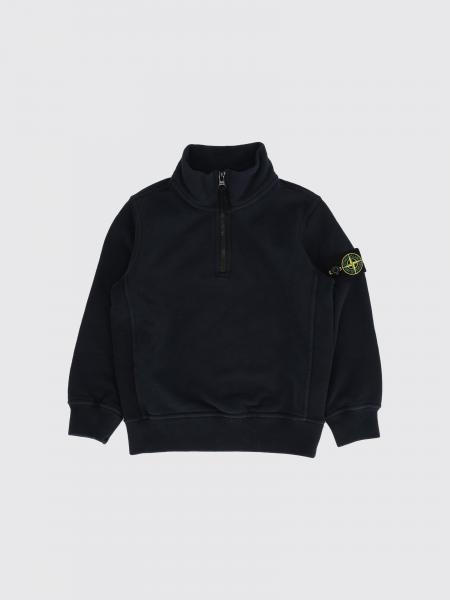 Maglia a collo alto Stone Island Junior da bambino in cotone con patch logo Compass