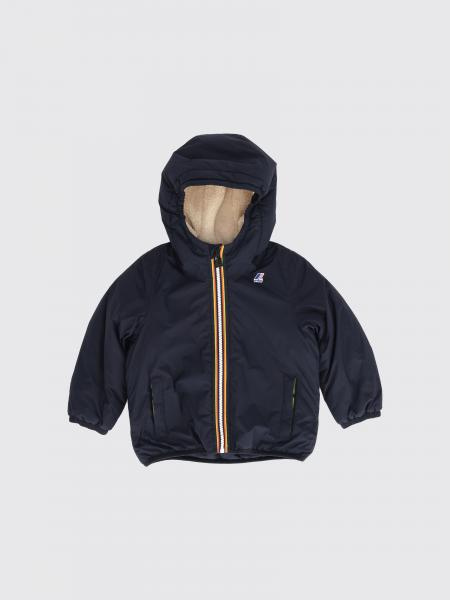 K-Way Boy's Le Vrai 4.0 Claude Jacket with Hood and Shearling Interior