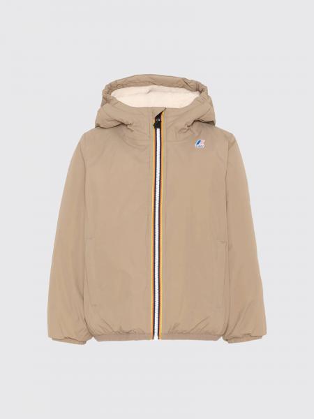 K-Way Boy's Le Vrai 4.0 Claude Jacket with Hood and Shearling Interior