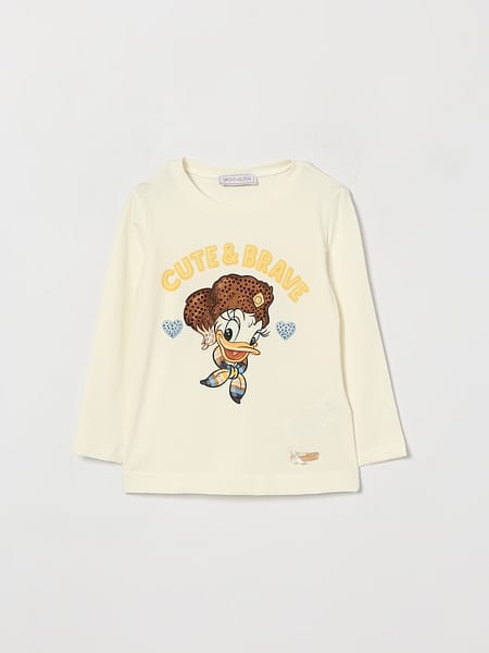 Girl's Long-Sleeved Cotton T-shirt Monnalisa with Disney Print