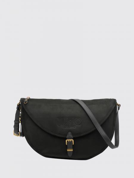 Liu Jo Suede-Effect Faux Leather Half-Moon Bag with Flap Closure