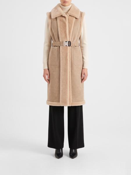 Long Faux Fur Robe Gilet Liu Jo with Belt