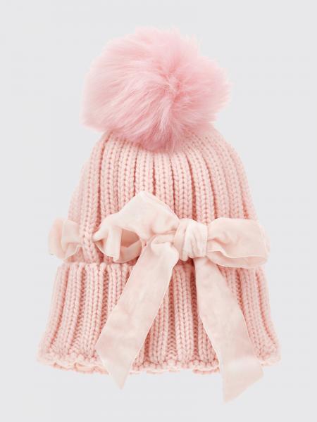 Monnalisa Girl's Wool Blend Teddy Bear Print Beanie with Pompom