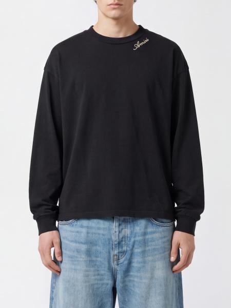 Long-Sleeved Cotton T-Shirt Amiri with Contrast Logo and Dropped Shoulders
