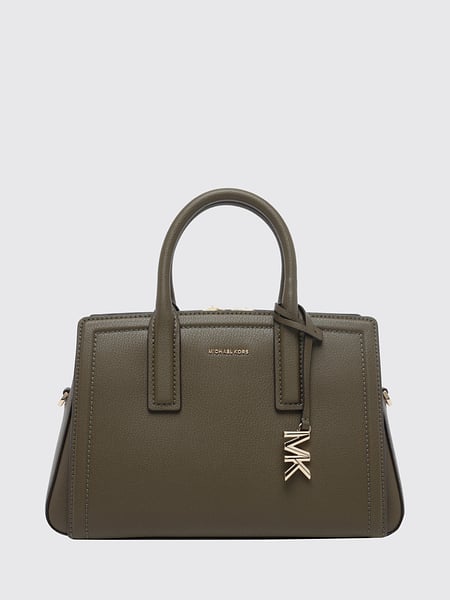 Michael Kors Laila Calf Leather Handbag with Double Handle and Charm