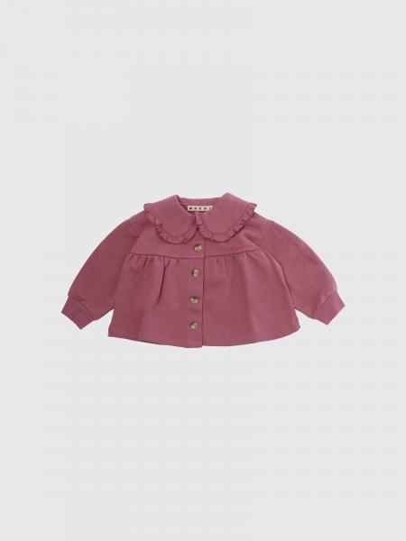 Marni Girl's Cotton Shirt with Ruffled Sailor Collar
