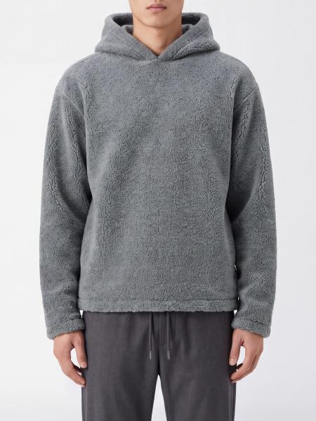Relaxed Fit Wool Blend Knit Hoodie Sunflower with Dropped Shoulders