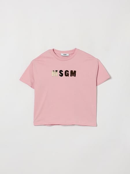 MSGM Kids Boy's Cotton T-shirt with Contrast Logo Print