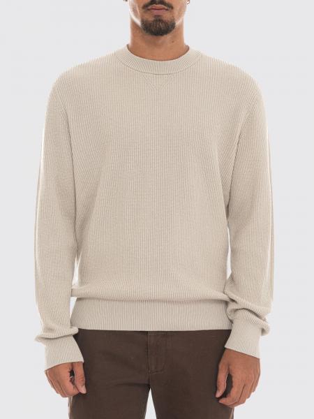 Jersey de cuello redondo de mezcla de algodón BOSS con ribetes acanalados