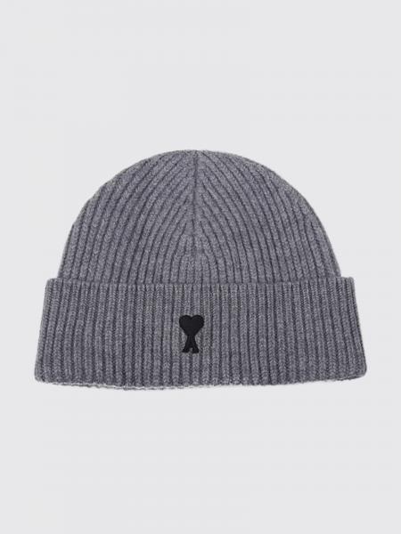 Beanie von AMI PARIS aus reiner Schurwolle mit Umschlag und Kontrastlogo