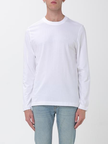 Camiseta de manga larga Boss de algodón con cuello redondo