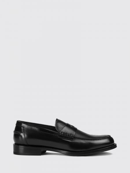 Doucal's Smooth Calfskin Leather Penny Loafers with Classic Strap