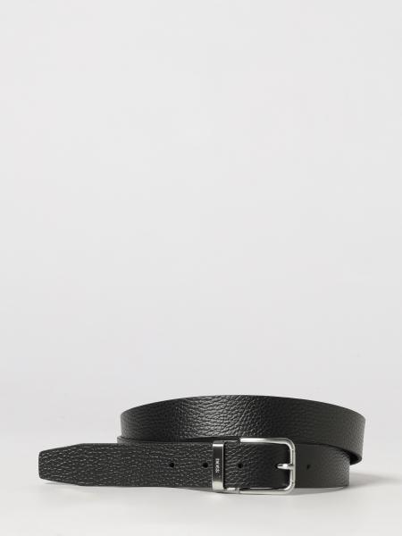 BOSS Reversible Hammered Leather Belt with Pin Buckle