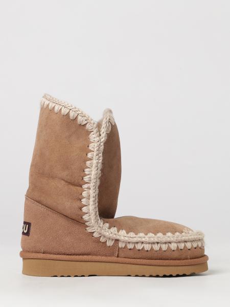 Mou Eskimo Suede Boots with Wool Stitching