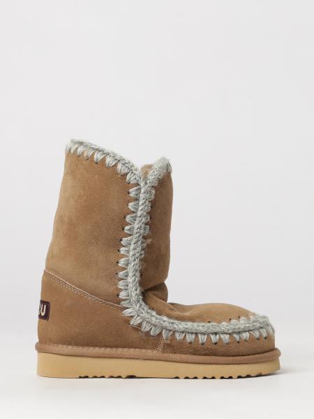 Mou Eskimo Suede Boots with Wool Stitching