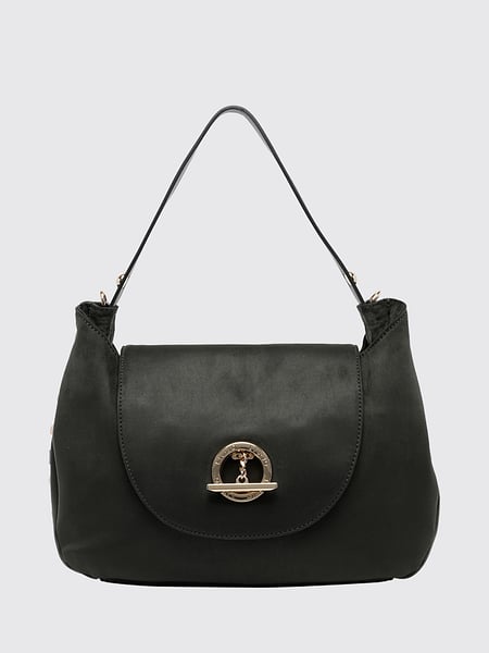 Liu Jo Suede-Effect Synthetic Leather Shoulder Bag with Flap and Impressed Logo