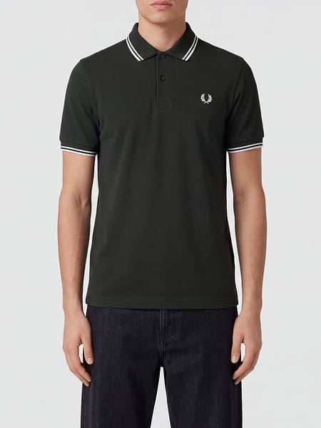 Short-Sleeve Fred Perry Cotton Polo with Embroidered Logo and Contrast Trims
