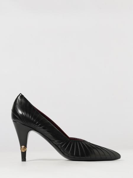Gianni Pumps aus gestepptem Leder Versace mit Medusa-Logo und Stilettoabsatz