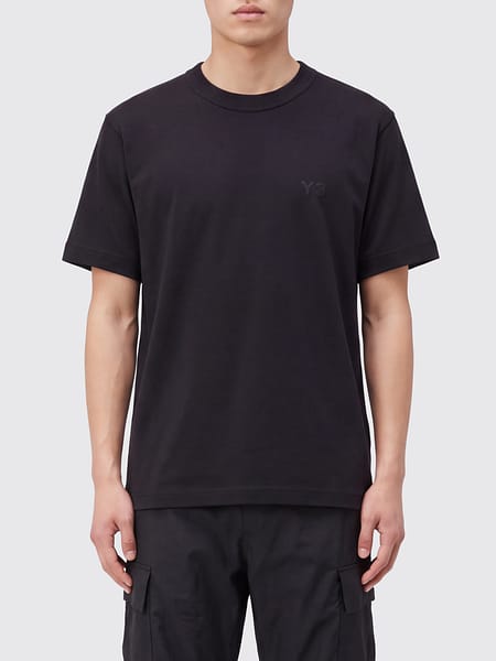 Crewneck Cotton T-shirt Y-3 with Tone-on-Tone Logo