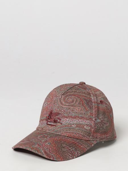 Cotton Baseball Cap Etro with Paisley Print and Embroidered Pegaso Logo