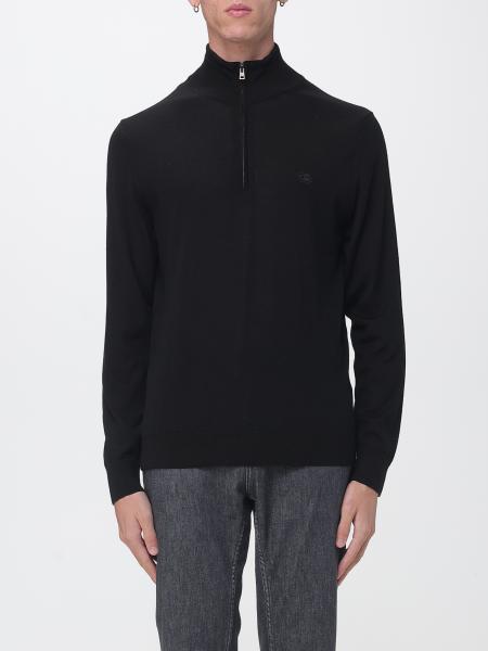 Etro Wool and Silk Half-Zip Turtleneck Jumper with Embroidered Pegaso Logo