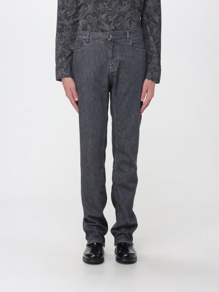 Etro Slim Fit Five-Pocket Cotton Denim Jeans with Mid-Rise Waist