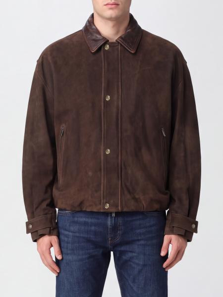 Salvatore Santoro Suede Leather Shirt Jacket with Classic Collar