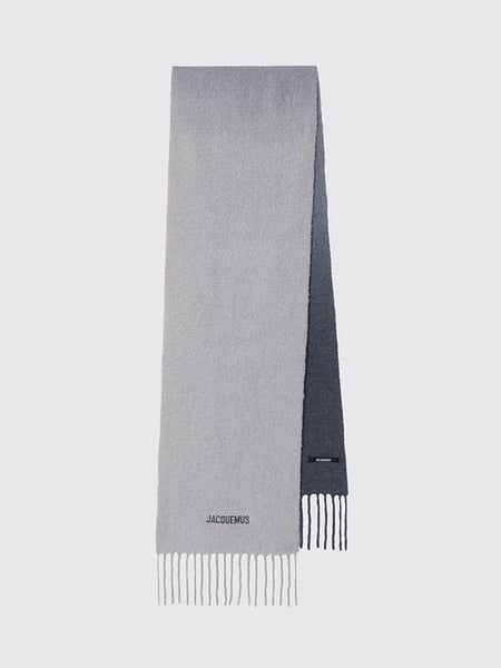 Jacquemus Alpaca Wool-Blend Scarf with Contrast Logo and Fringes