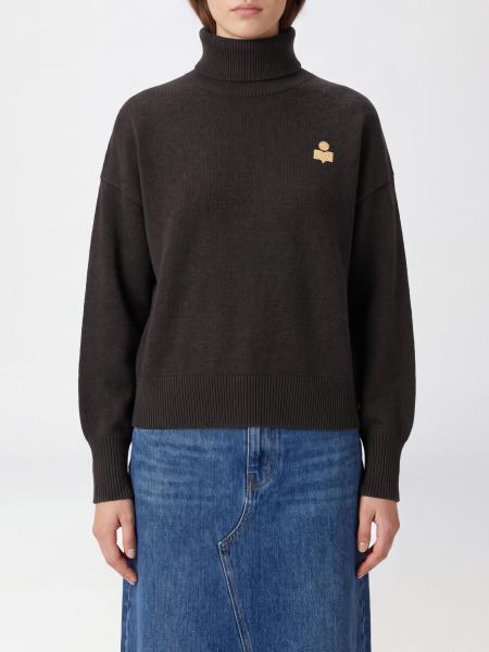 Isabel Marant Etoile Roll Neck in Cotton and Wool Blend with Contrast Logo