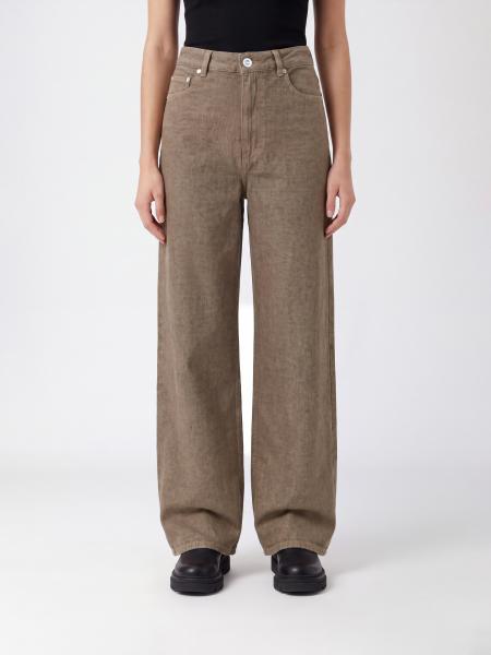 Ganni Lari High-Waisted Wide-Leg Jeans in Cotton and Hemp Denim