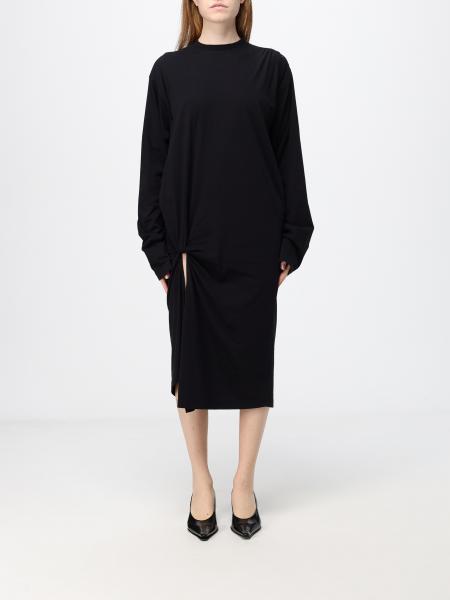 Платье-туника миди Balenciaga из хлопка с круглым вырезом и спущенными плечами