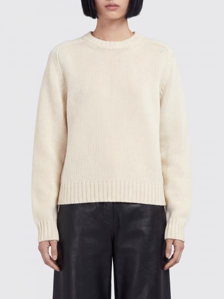 Khaite Langarm-Pullover aus reiner Baumwolle mit Rundhalsausschnitt