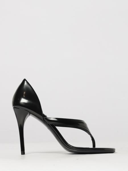 Alaïa Calfskin Leather Thong Mule Sandals with High Stiletto Heel