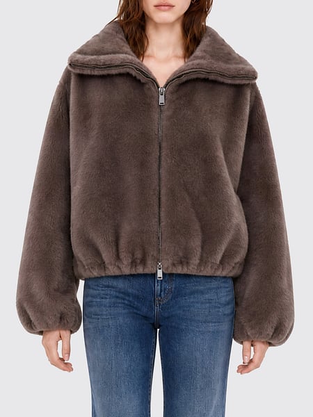 Chaqueta corta de pelo sintético P.A.R.O.S.H. con cuello clásico y cremallera