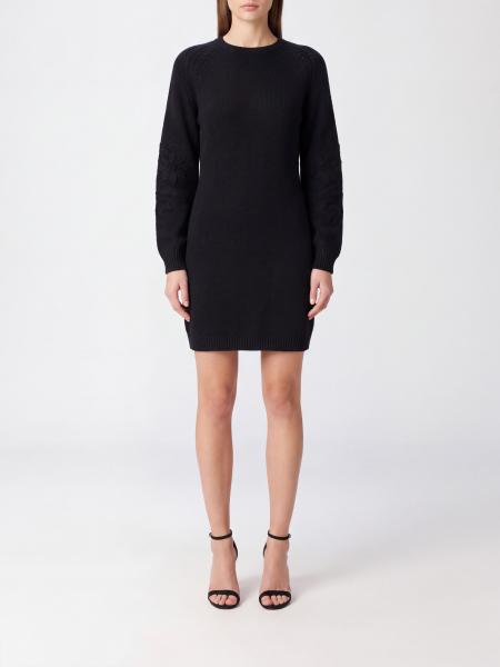 Twinset Slim Fit Floral Detail Wool Blend Knit Mini Dress