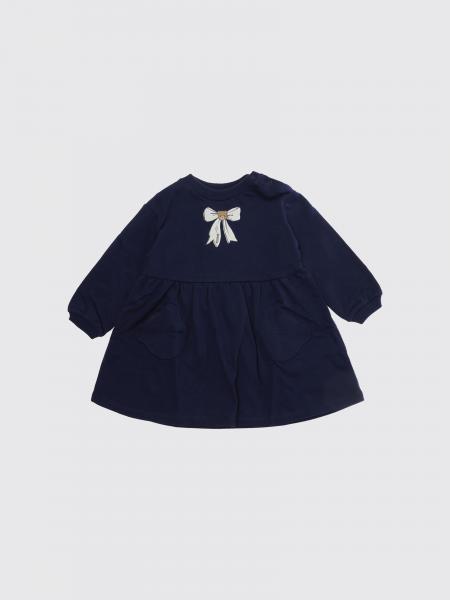 Robe évasée Moschino pour fille en coton avec imprimé nœuds et logo