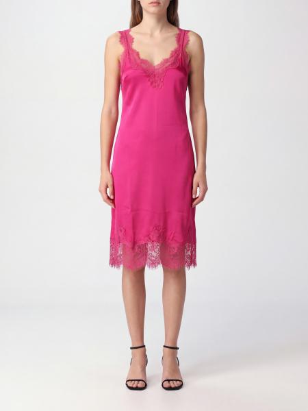 Pure Silk Mini Slip Dress Gold Hawk with Lace Inserts