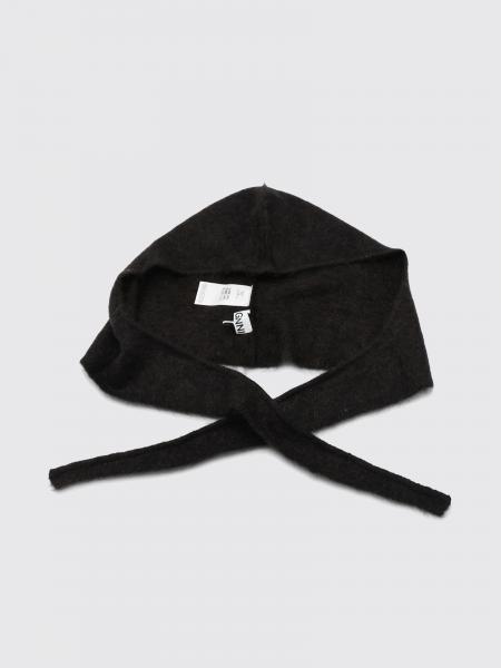 Wool and Mohair Blend Beanie Ganni with Butterfly Logo
