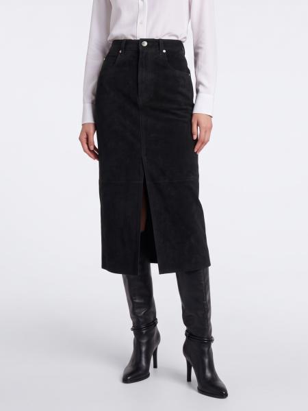 ISABEL MARANT ETOILE Bisane 하이웨이스트 코튼 미디 펜슬 스커트