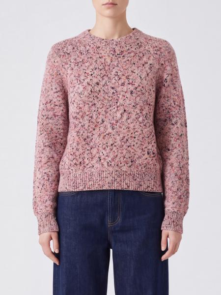 Abstract Print Cotton Crewneck Jumper Isabel Marant Etoile with Dropped Shoulders