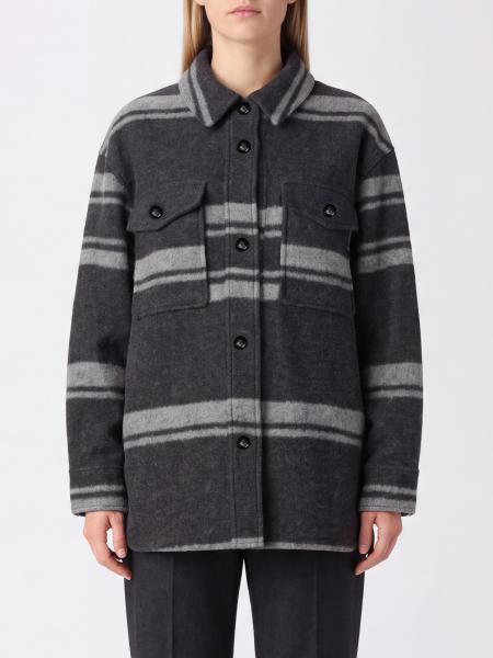 ISABEL MARANT ETOILE ストライプ ウールブレンド リラックスフィット シャツジャケット
