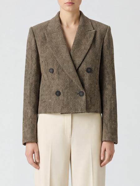 Double-Breasted Chevron Wool Blazer Brunello Cucinelli with Peak Lapels