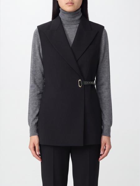 Sportmax Tailored Viscose Waistcoat with Side Closure and Adjustable Ties