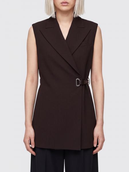 SPORTMAX 사이드 클로저 및 조절 가능한 타이가 있는 테일러드 비스코스 베스트