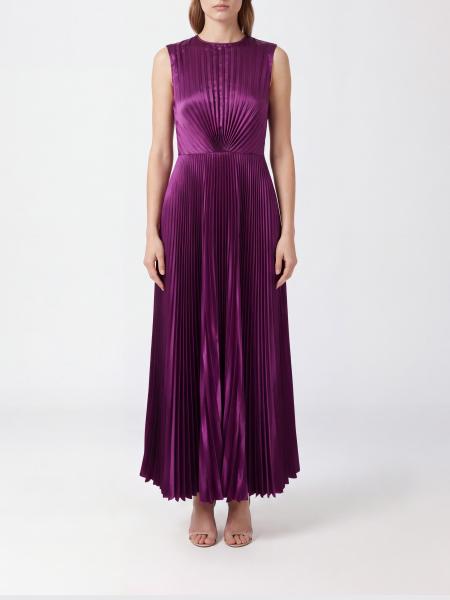 ULLA JOHNSON Off-The-Shoulder Pleated Satin Long Evening Gown