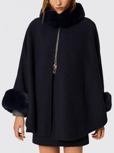 Single-Breasted Knee-Length Coat Twinset with Faux Fur Collar and Cuffs