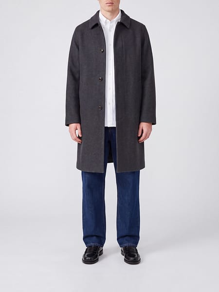 Aspesi Single-Breasted Knee-Length Pure Wool Coat with Concealed Fastening