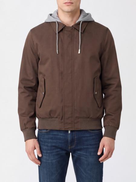 Pure Silk Bomber Jacket Eleventy with Hood and Concealed Closure