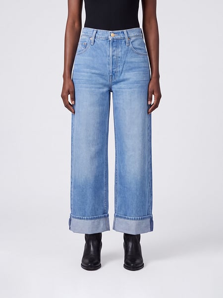 Mother Mid-Rise Wide-Leg Cropped Denim Jeans